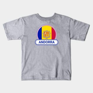 Andorra Country Badge - Andorra Flag Kids T-Shirt